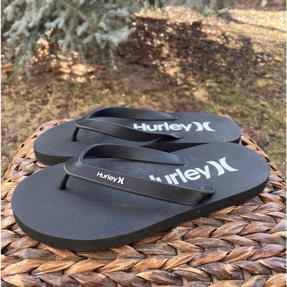 New Hurley X Black Rubber Waterproof Flip Flop Sandals.  Men’s 8 / Women’s 9/9.5 - Picture 2 of 5